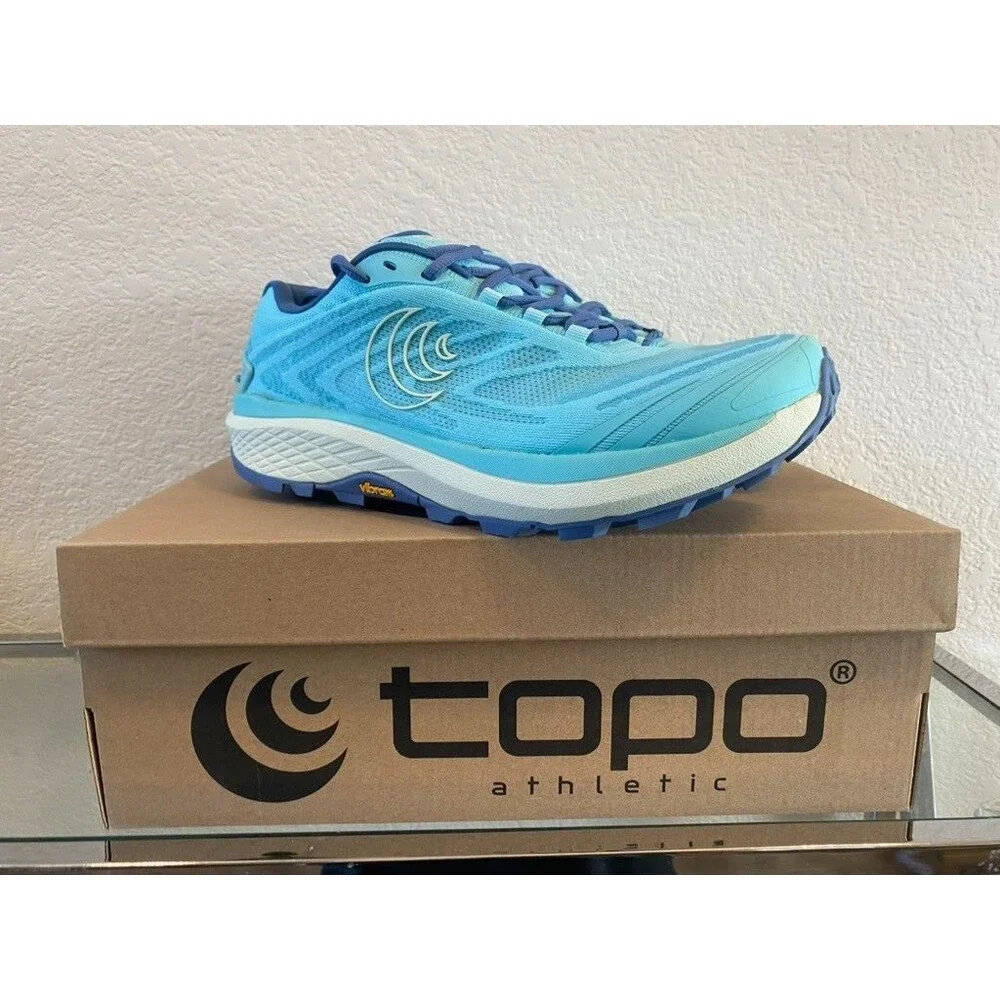 Topo Athletic Pursuit 2 Womens 9 Trail Running Shoe Vibram Sole Blue Green - Picture 1 of 8